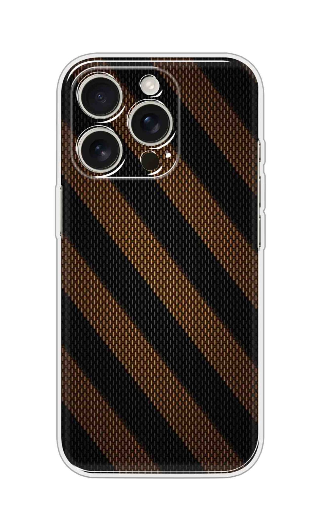 Printed Silicon Cover - Brown Black Pattern Design D16790